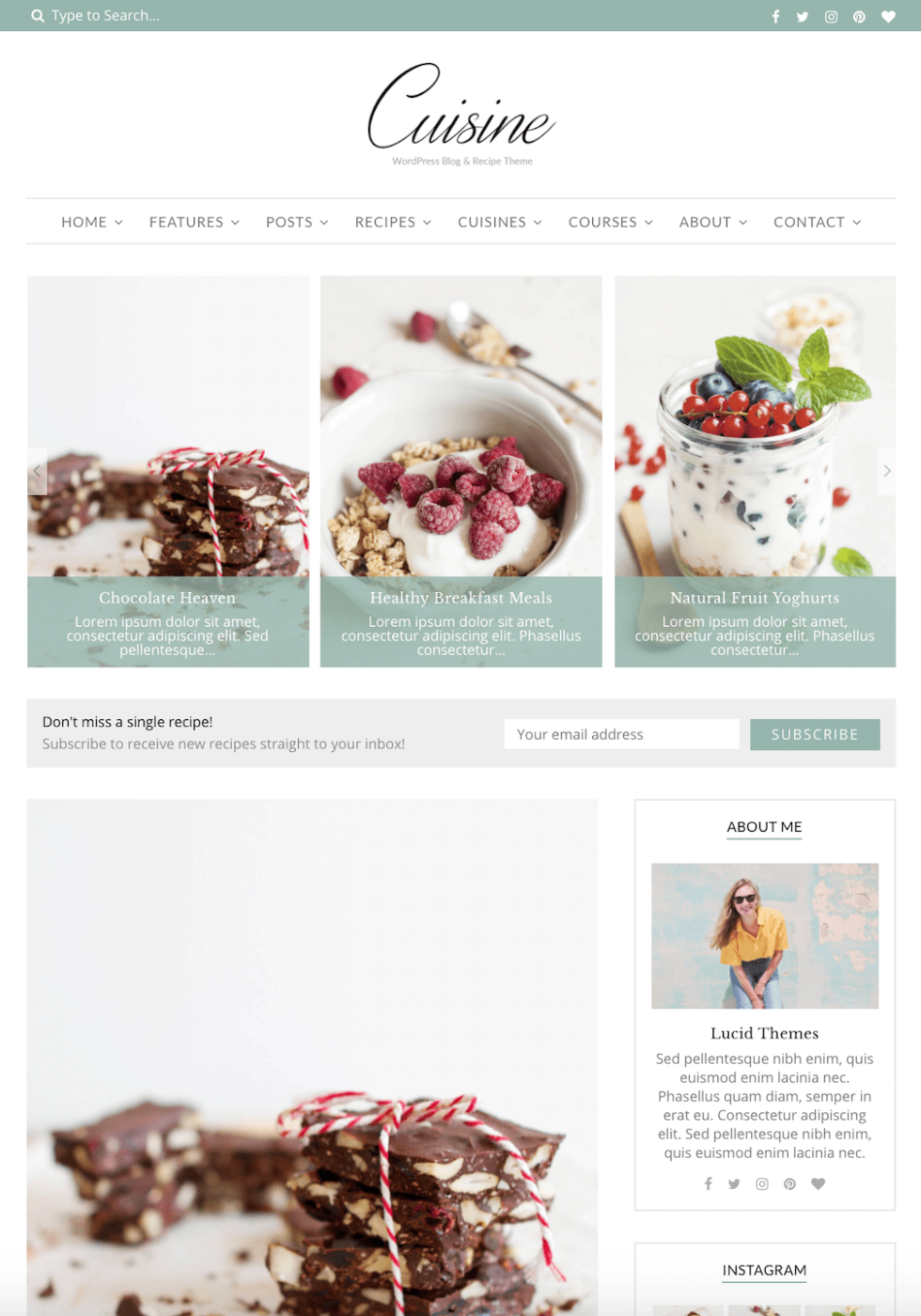 cuisine food blog theme