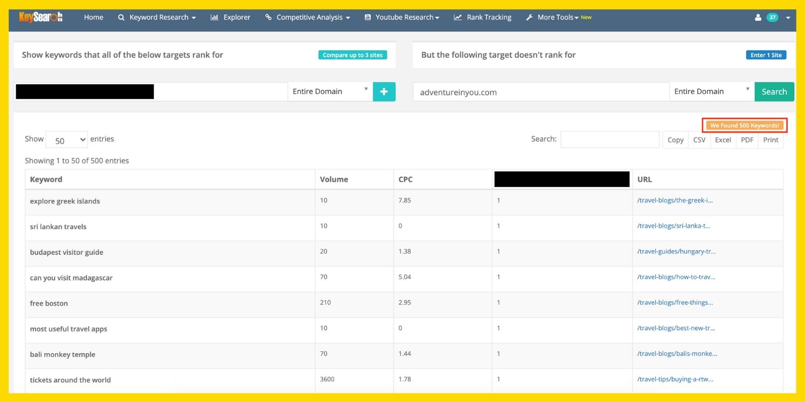 Keysearch Review: competitor gap