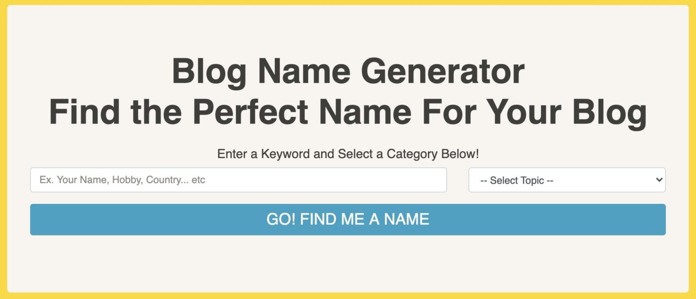 blog name generator